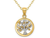 14K Yellow Gold Polished Tree of Life Pendant Necklace with Chain